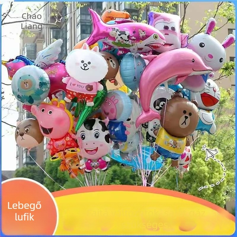 Karikatúra formájú héliumos ballonok alumínium fóliából parkok és terek számára