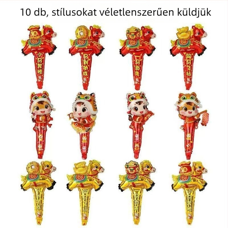 Irregular alakú padlón álló lufi, papírból; ideális születésnapokra, kereskedelmi felhasználásra és új évre