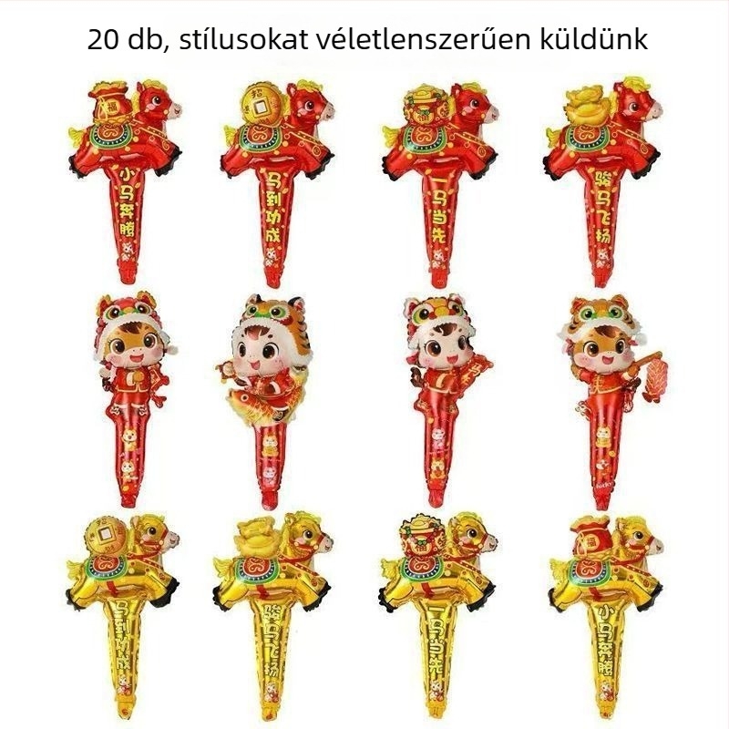 Irregular alakú padlón álló lufi, papírból; ideális születésnapokra, kereskedelmi felhasználásra és új évre