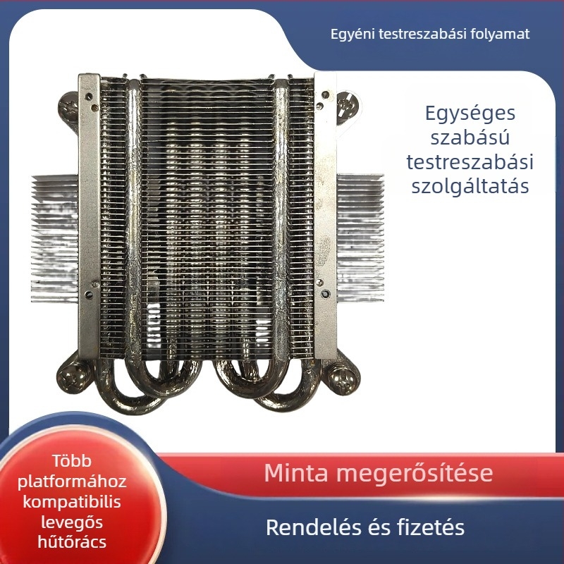 CPU hűtő rézből, 4 hőcső, levegőhűtés, modell XY04-138A