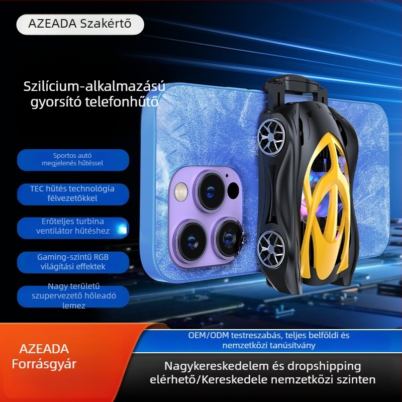 Telefonhűtő félvezető hűtéssel, mágneses klipsz, modell AZ-X03, 10W, Type-C csatlakozás
