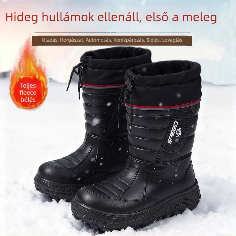 Uniszex téli vízálló esőcsizma, EVA felsőrész és talp, középmagas szár, pamut bélés és talptalp, csúszásmentes és lélegző
