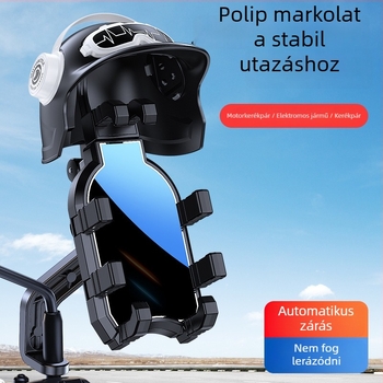 Ütésálló navigációs telefontartó elektromos járművekhez, szállítók, elektromos rollerek és kerékpárok számára, nyolcszárnyú rögzítés