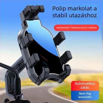 Ütésálló navigációs telefontartó elektromos járművekhez, szállítók, elektromos rollerek és kerékpárok számára, nyolcszárnyú rögzítés