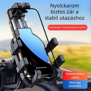 Ütésálló navigációs telefontartó elektromos járművekhez, szállítók, elektromos rollerek és kerékpárok számára, nyolcszárnyú rögzítés
