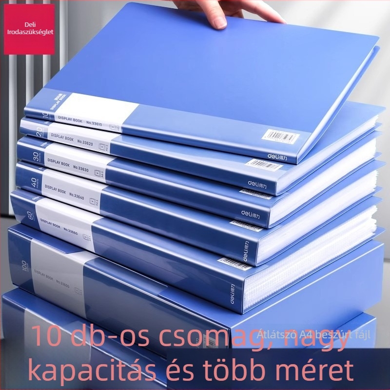 Deli 33600 műanyag irattartó, 100 oldalas