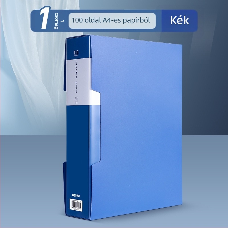 Deli 33600 műanyag irattartó, 100 oldalas
