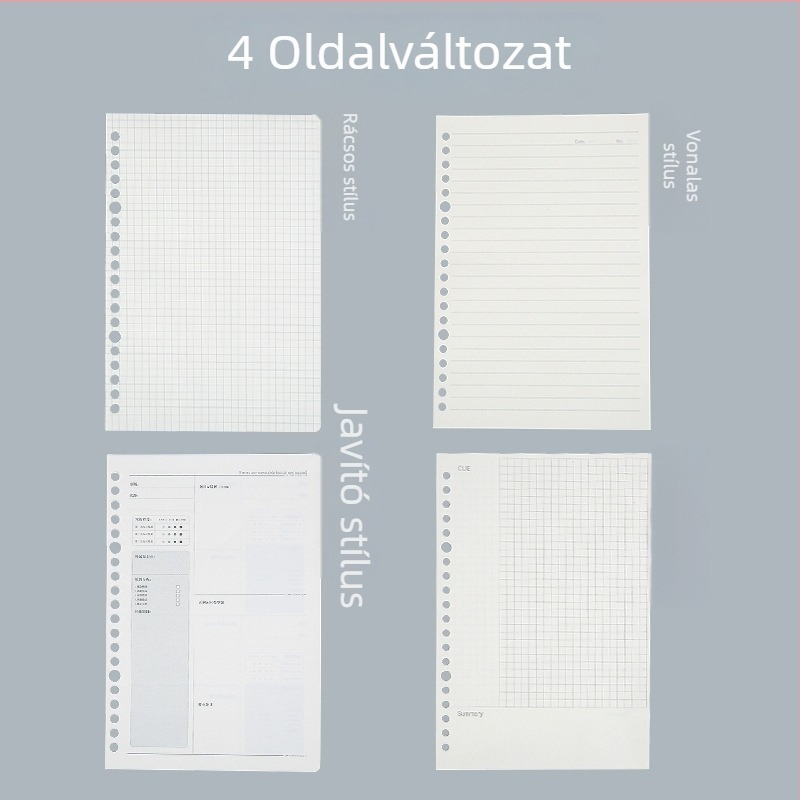 PP kötőhéj kivehető B5-ös maggal, 120 lap, 8/20/26/30 lyukakkal kompatibilis, logó nyomtatás és testreszabás.