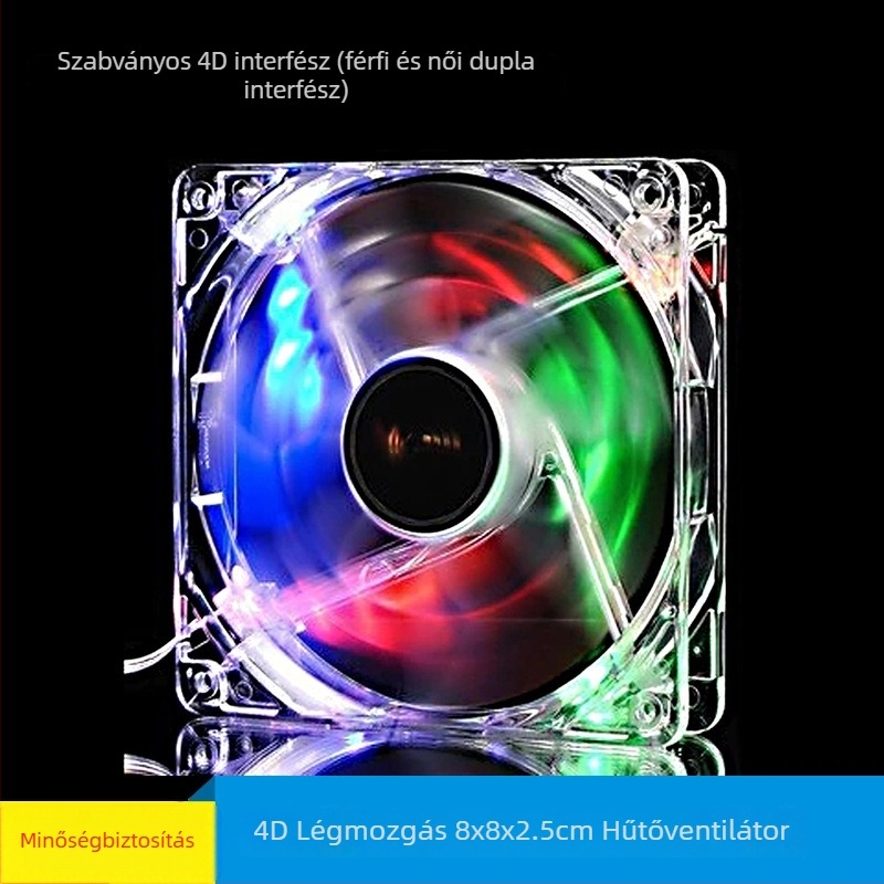Ház hűtőventilátora olajozott csapágyakkal, légáramlásos hűtés, csúszásmentes dizájn, modell 8025