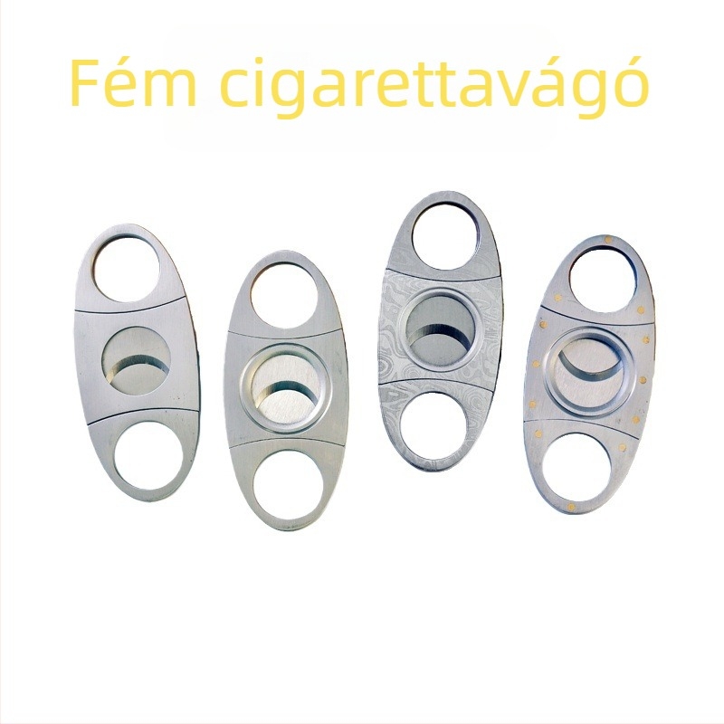 Kézzel készített rozsdamentes acél szivarvágó mintás felülettel, csiszolt befejezés, dupla él, testreszabható