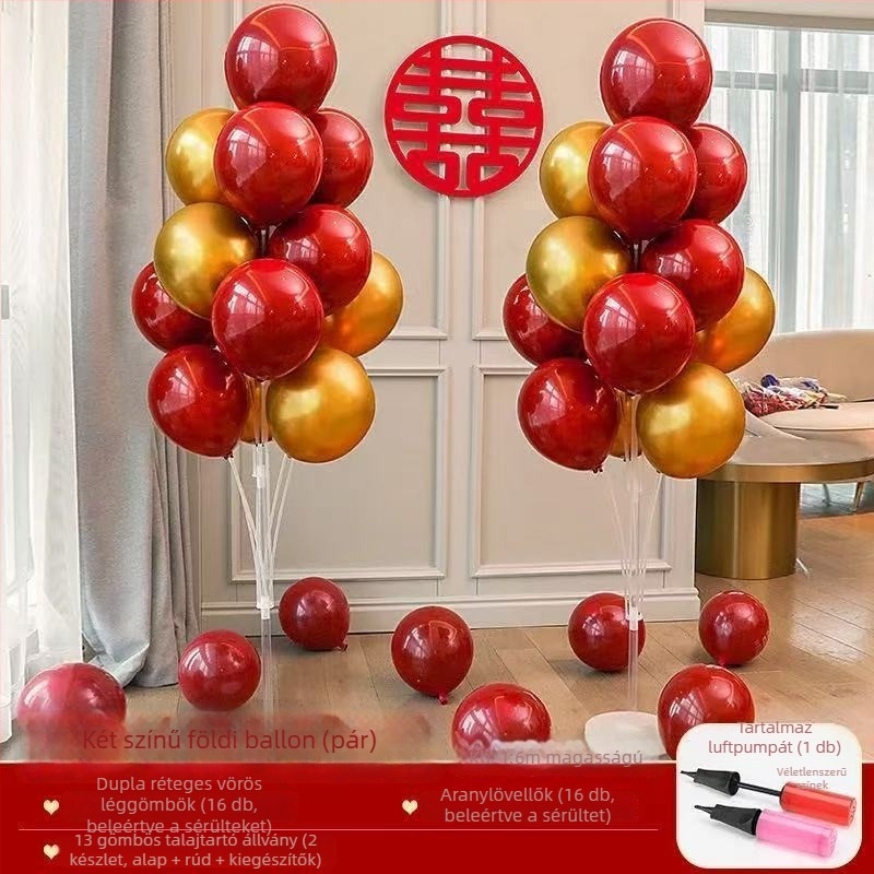 Esküvői balonok padlóra álló dekorációs készlet