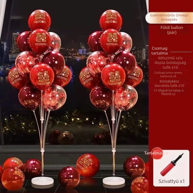 Esküvői balonok padlóra álló dekorációs készlet