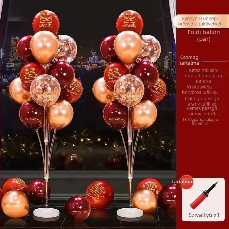 Esküvői balonok padlóra álló dekorációs készlet