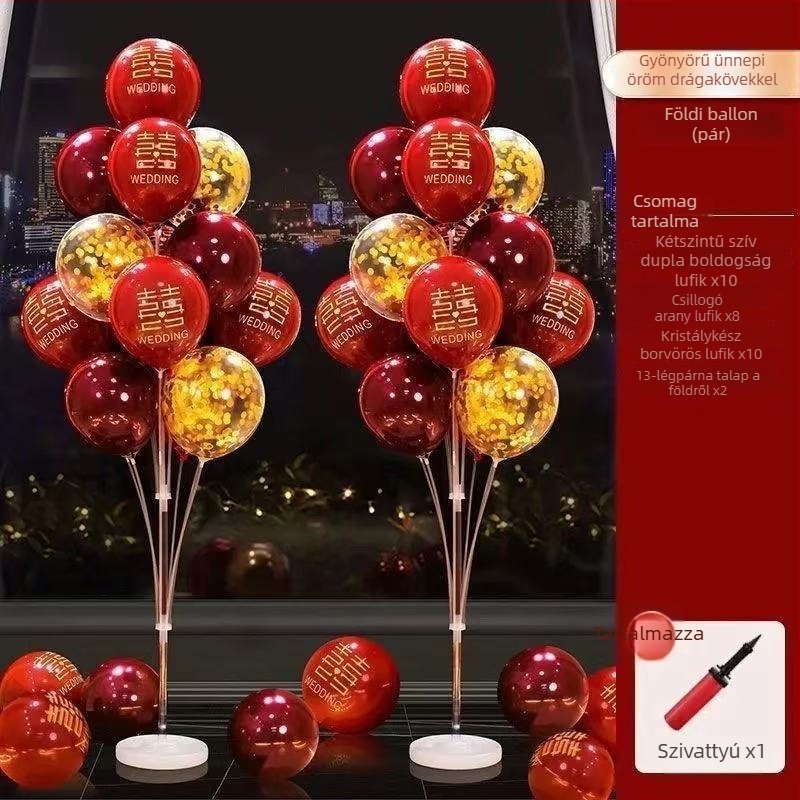 Esküvői balonok padlóra álló dekorációs készlet