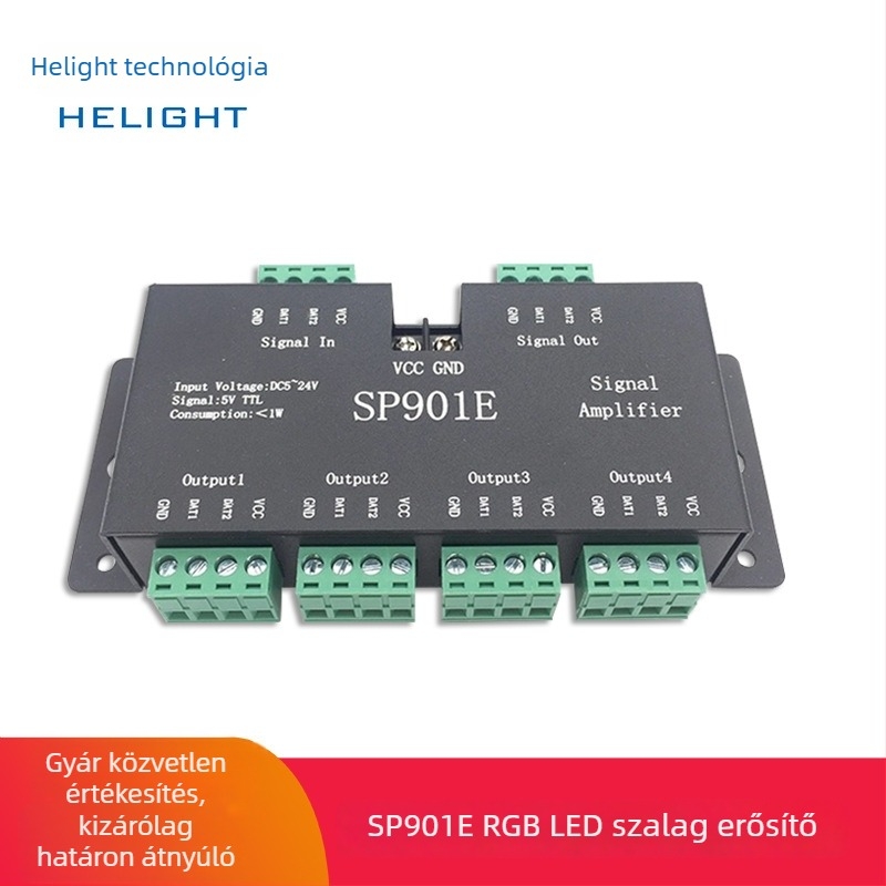 SP901E LED szalagvezérlő SPI jelű terminál interfésszel, 5–24V, IP20
