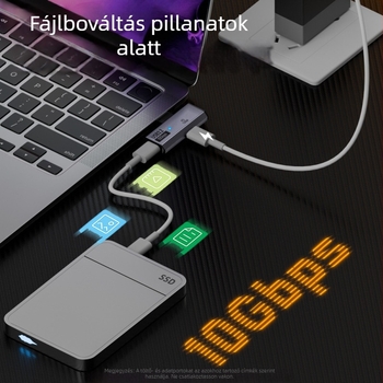 Type-C 1–2 adapter PD-100W gyors töltés és digitális audio átalakító fejhallgatókhoz