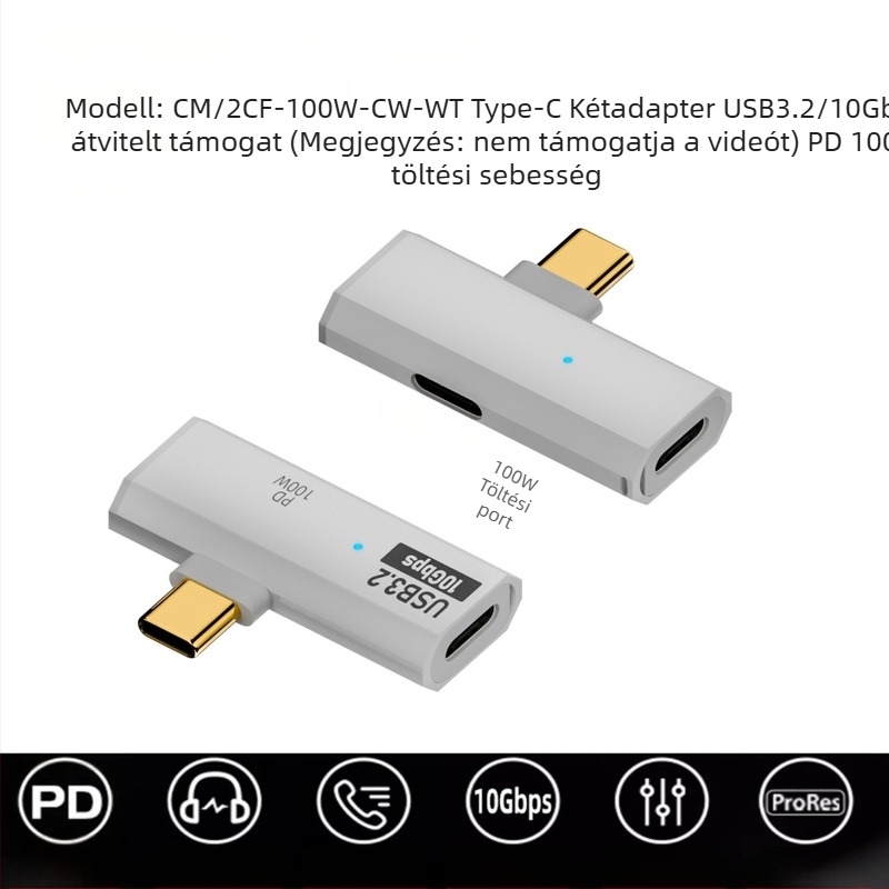 Type-C 1–2 adapter PD-100W gyors töltés és digitális audio átalakító fejhallgatókhoz