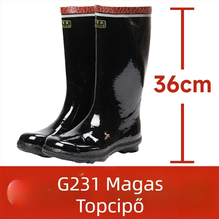 Feihe Magasított ipari és bányászati csizma, természetes gumi és pamut bélés, csúszásmentes és kopásálló, földalatti szénbányákhoz, férfiaknak