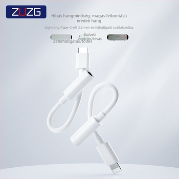 ZUZG Type-C–s 3,5 mm digitális hangadapter, modell YL, Android és Apple készülékekhez