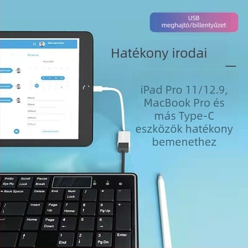 Type-C USB-OTG adapter kábel – USB pendrive, egér és billentyűzet csatlakoztatására
