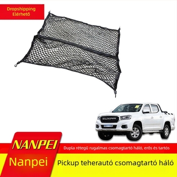 T-WIND Csomagtartó háló dupla rétegű fix hálóval, kampós szerelés, kompatibilis a Ford F-150 2022-sel