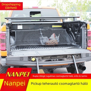 T-WIND Csomagtartó háló dupla rétegű fix hálóval, kampós szerelés, kompatibilis a Ford F-150 2022-sel