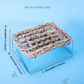 Hi woof meow Hüllő-élőhely: természetes kézműves szalmából készült mászóágy, mászó háló és búvóhely