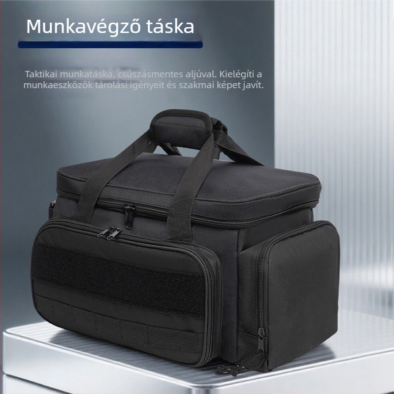 Eszköztároló táska megerősített támasztékkal, vastagított alappal, csúszásmentes és kopásálló taktikai kivitel