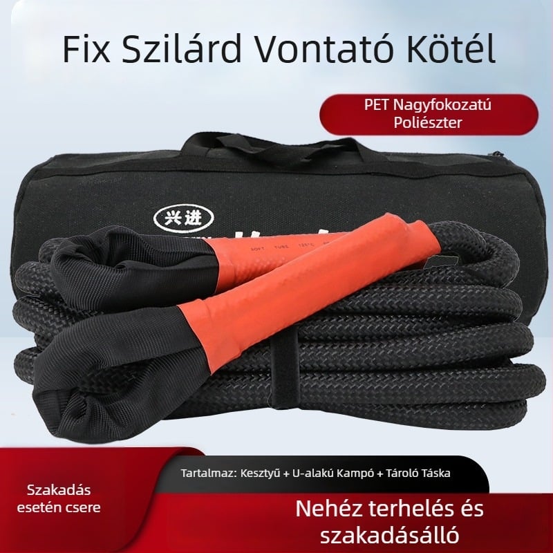 Off-road járművekhez készült vontató kötél, masszív és rugalmas, 20 tonnás kapacitás, vontatás és mentés