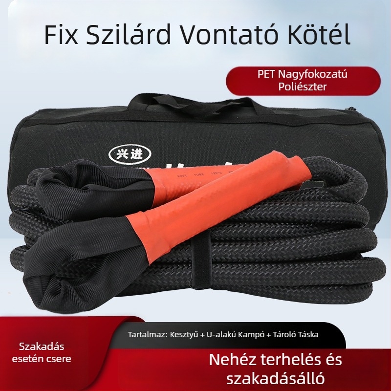 Off-road járművekhez készült vontató kötél, masszív és rugalmas, 20 tonnás kapacitás, vontatás és mentés