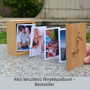 Fából készült fiókos tároló doboz, modell 002, kihúzható kivitel, kapacitás 18, testreszabás és logónyomtatás