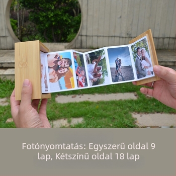Fából készült fiókos tároló doboz, modell 002, kihúzható kivitel, kapacitás 18, testreszabás és logónyomtatás