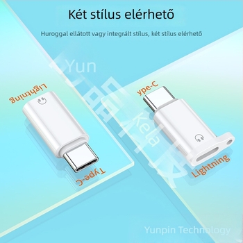 Type-C‑ről Apple Lightning hangadapter beépített vonalas távirányítóval hívásokhoz és zenékhez