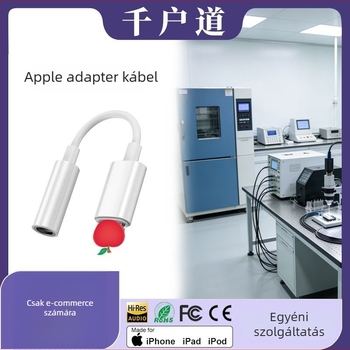 Headset adapter és audio konverter, 2 az 1-ben kialakítás, az iPhone 7–14-es sorozathoz