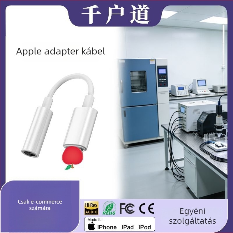 Headset adapter és audio konverter, 2 az 1-ben kialakítás, az iPhone 7–14-es sorozathoz