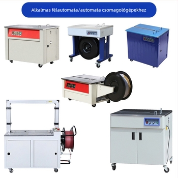 PP csomagoló szalag fél-automatikus és teljesen automata gépekhez, forró olvadék ragasztóval, vastagság 0,7 mm, húzószilárdság 120 kg