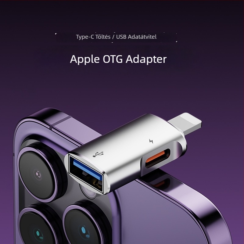 SYRUI SY-154 Lightning-USB OTG 2-az-1 adapter iPhone 14-hez