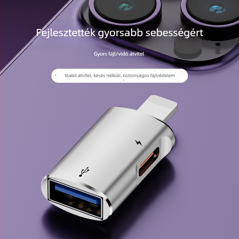 SYRUI SY-154 Lightning-USB OTG 2-az-1 adapter iPhone 14-hez