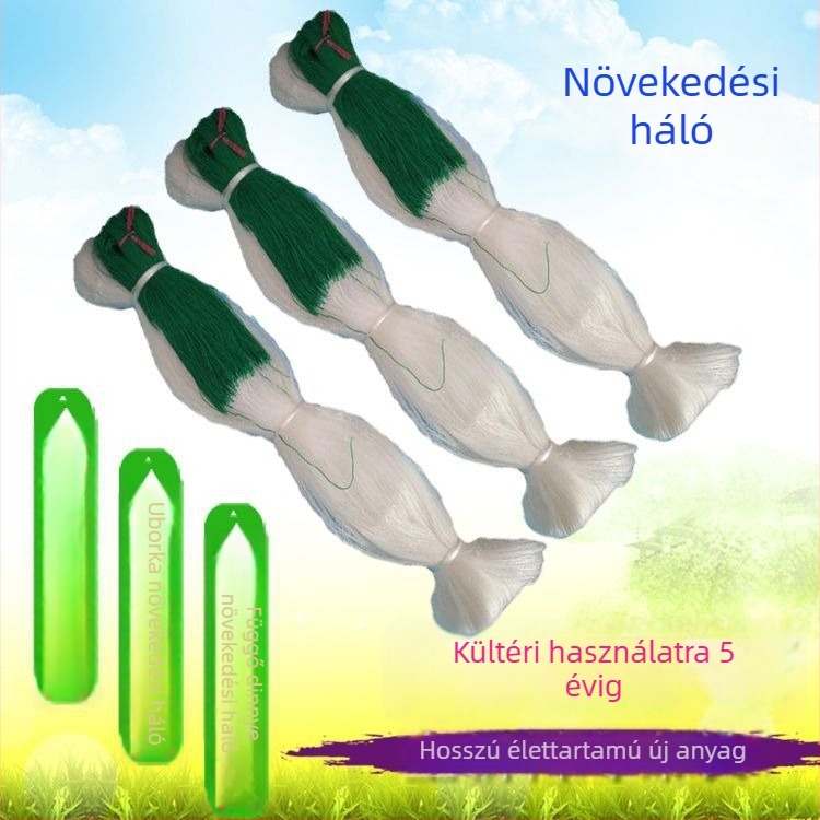 PE anyagú futó növényháló, fehér, 100–200 m hosszú, 1,5–8 m széles, kertészeti felhasználásra, Jieteng Huinong