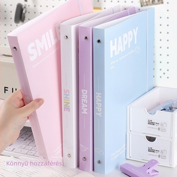 Leválasztható mappa pánttal, nagy kapacitású vizsgafájl-tároló, INS stílus, PVC anyag, csat mérete 15 mm, A3-as papírhoz