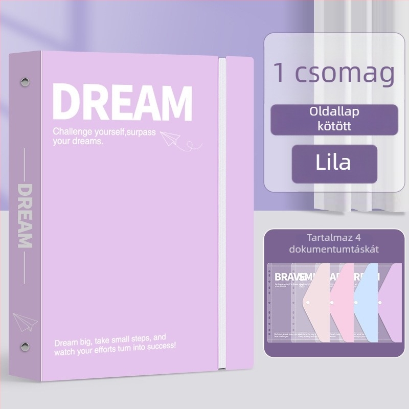 Leválasztható mappa pánttal, nagy kapacitású vizsgafájl-tároló, INS stílus, PVC anyag, csat mérete 15 mm, A3-as papírhoz