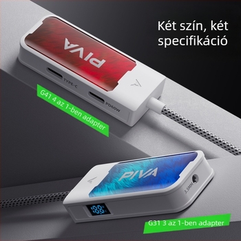 Piva G41 Type-C fejhallgatóadapter - négy az egyben dokkoló töltéshez és zenehallgatáshoz