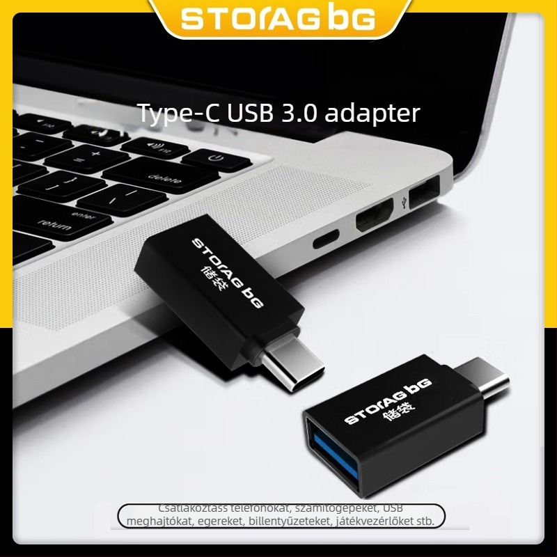 OTG USB-C to USB-A adapter Android Type-C telefonokhoz, USB 2.0, támogatja USB meghajtókat és mobil merevlemezeket