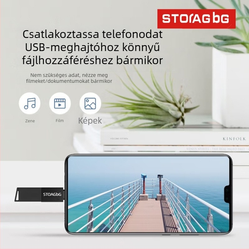 OTG USB-C to USB-A adapter Android Type-C telefonokhoz, USB 2.0, támogatja USB meghajtókat és mobil merevlemezeket