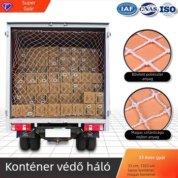 Konténerháló, nejlon tömítőháló anti-dőlés funkcióval, standard és magas-kub konténerekhez