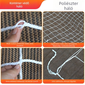 Konténerháló, nejlon tömítőháló anti-dőlés funkcióval, standard és magas-kub konténerekhez