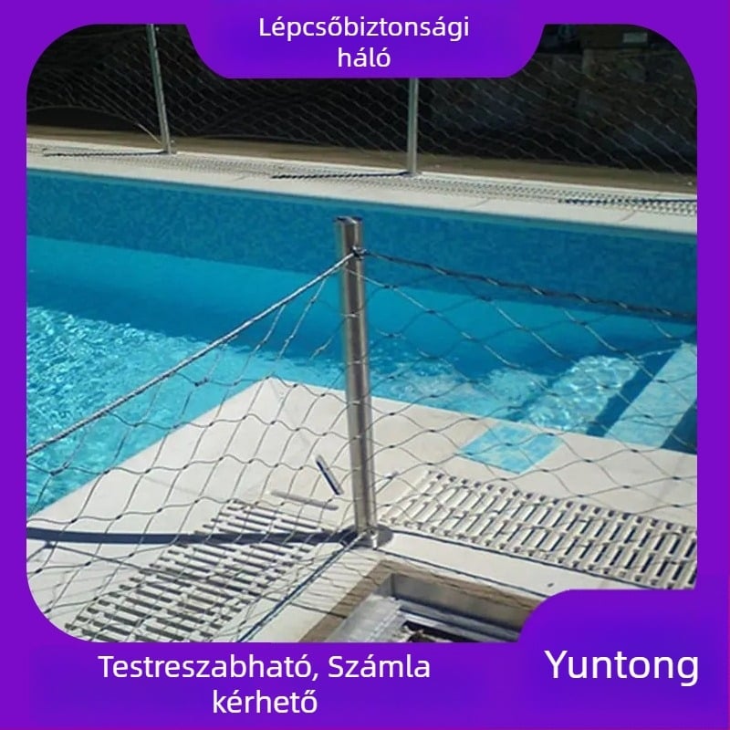 Rozsdamentes acél kötélháló lépcső- és hídkorlátokhoz – esés elleni védelem