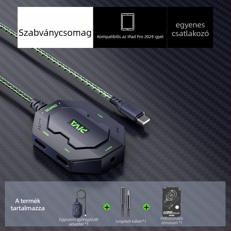 Piva GS3 adapter Huawei és Xiaomi készülékekhez, USB-C és Mini USB, 3 az 1-ben gyorstöltés, max. 60W, szövött kivitel