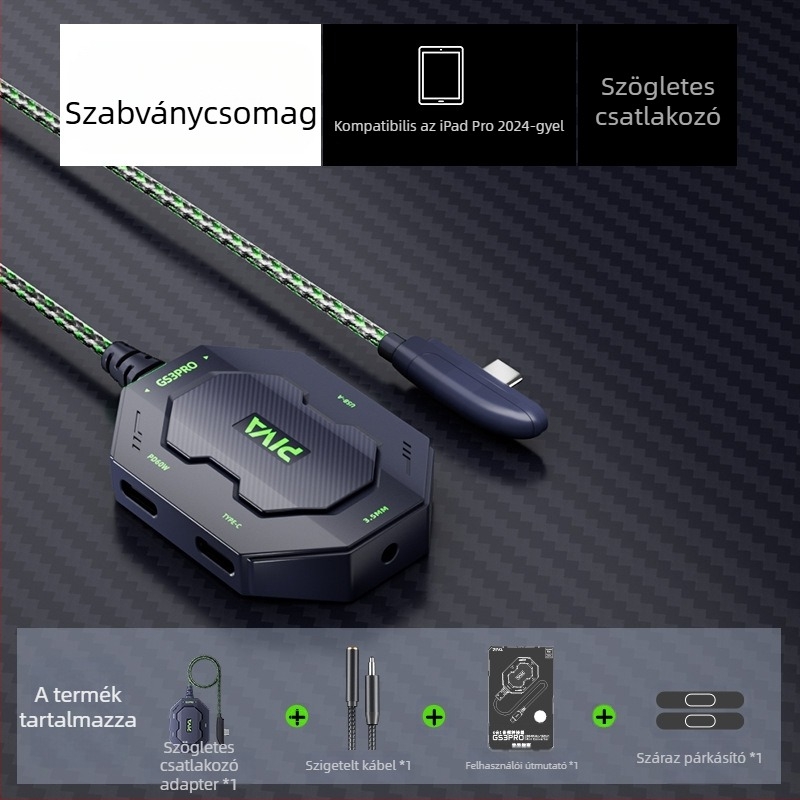 Piva GS3 adapter Huawei és Xiaomi készülékekhez, USB-C és Mini USB, 3 az 1-ben gyorstöltés, max. 60W, szövött kivitel