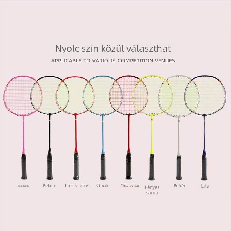 Bádmintonütő, karbon szálas váz, súly 75–79 g, G5 nyél, nylon húrok, amatőr juniorok és középhaladó játékosok számára